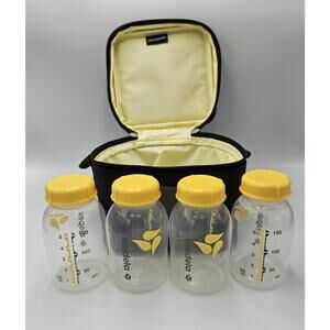 Medela‎ Breastmilk Cooler Bag, 4x 5oz Bottles, Lids, Cooler